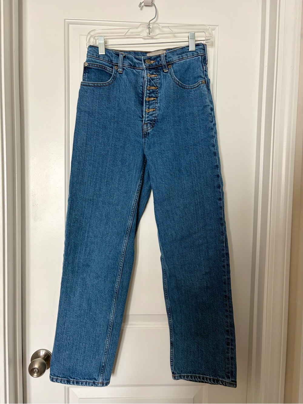 Everlane Women's Straight-Leg Jeans in Mid Blue Denim
